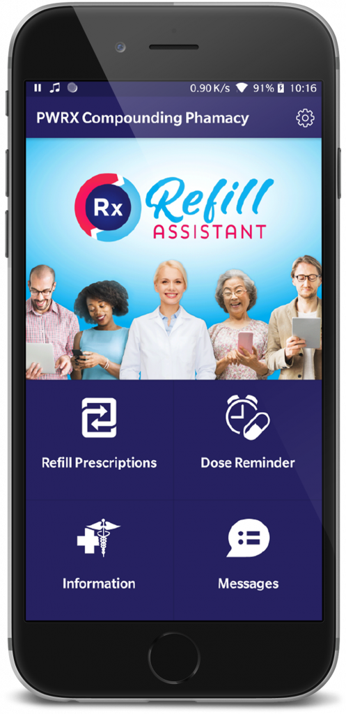Refill Assistant App Displayed on Android Phone